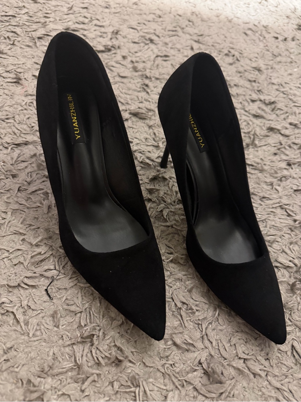 Black Pointed-Toe Stiletto Pumps